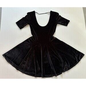 Kimchi Blue Urban Outfitters Women's Black Velvet Mini Skater Dress Small